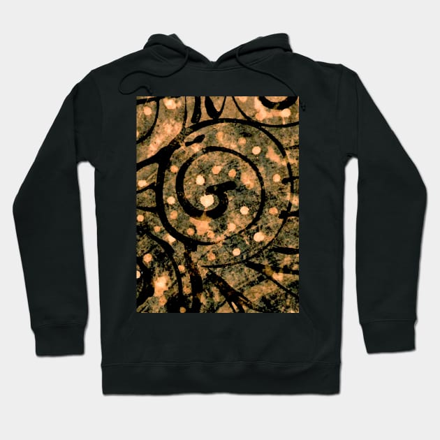 bleach art tie dye black and brown Hoodie by FLOWING COLORS